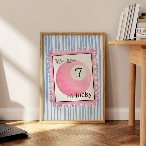 Lucky 7 Ball Retro Billiards Poster Unframed Paper Print