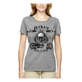 thumbnail image 1 of Lucky 7 Live to Ride Bikes Booze Broads USA Est 1903 | Womens Fashion Graphic T-Shirt, Heather Grey, Small, 1 of 4