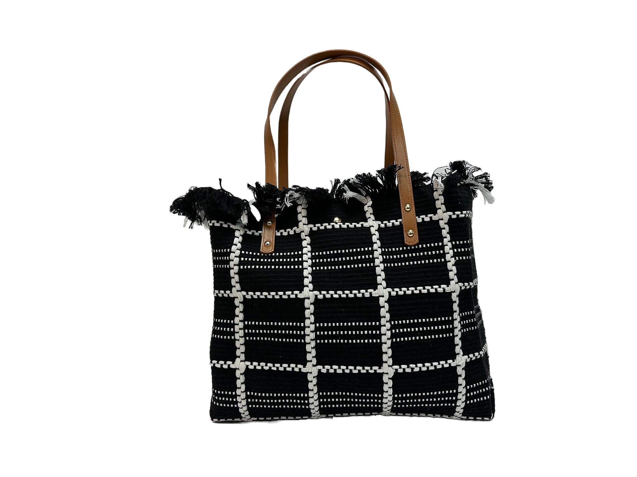 Lucky 7 women's knitted fancy tote, cotton khaki - Walmart.com