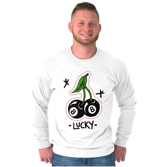 Lucky 8 Ball Cherries Billiards Long Sleeve TShirt Men Women Brisco Brands S