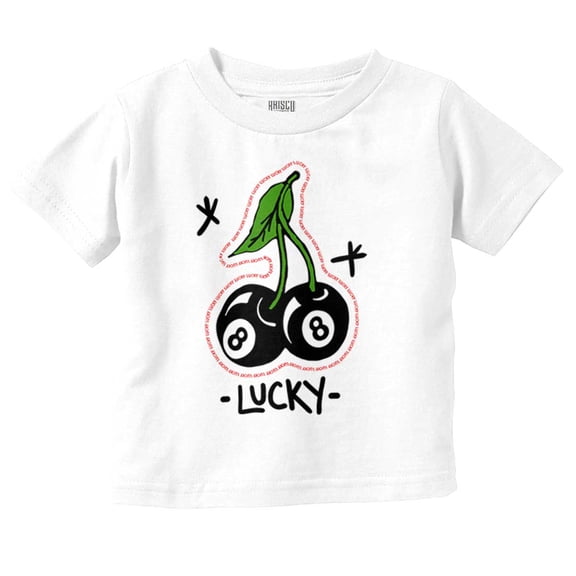 Lucky 8 Ball Cherries Billiards Toddler Boy Girl T Shirt Infant Toddler Brisco Brands 6M