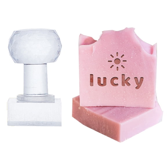 Lucky Acrylic Stamp Word Soap Embossing Stamp Soap Stamp with Handle Soap Chapter Imprint Stamp