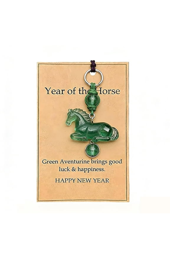 Lucky Amethyst Crystal Horse Keychain - New Years Decorations 2026, Hand-Polished Purple Crystal Key Ring for Happy New Year 2026,Welcome the New Year
