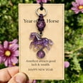 thumbnail image 1 of Lucky Amethyst Keychain for the Year of the Horse | Crystal Horse Pendant for New Year's Blessings Jewelry for Good Luck and Wealth, Portable Pendant, Creative Zodiac Companion Gift, 1 of 5