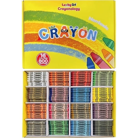 Lucky Art Crayonology 800 Regular Size Wrapped Crayons