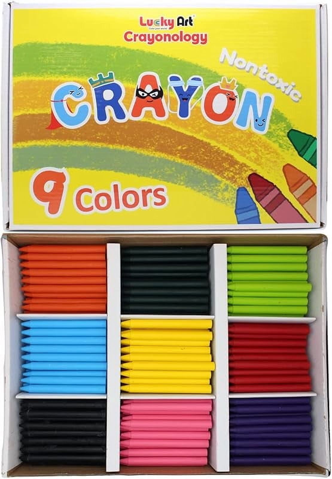 Lucky Art Unwrapped Wax Crayons - 450 Count Bulk Pack
