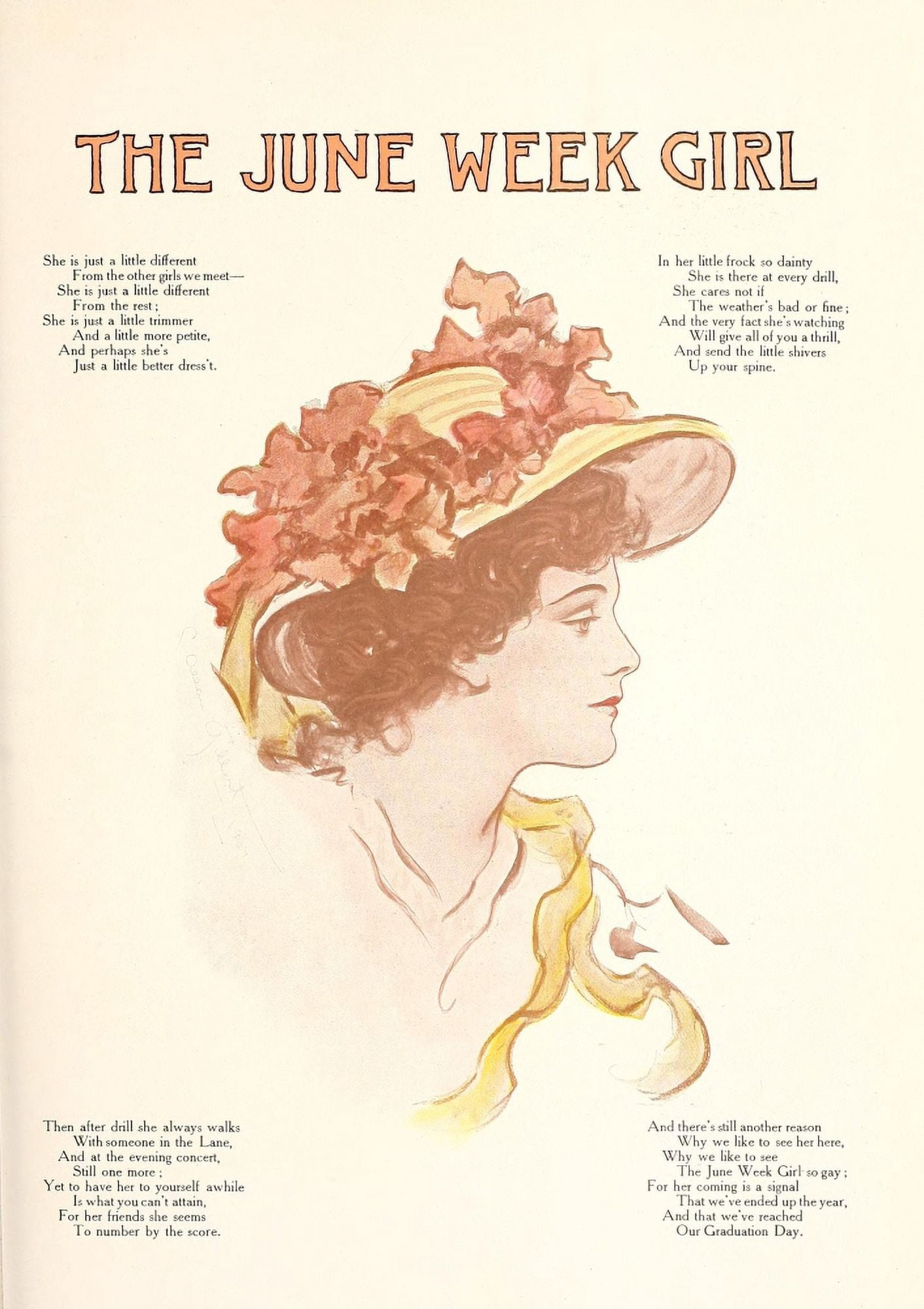Lucky Bag 1908 The June Week girl Canvas Art - Unknown (18 x 24)