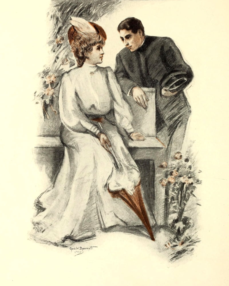 Lucky Bag 1913 Couple Canvas Art - George W Barratt (24 x 36)