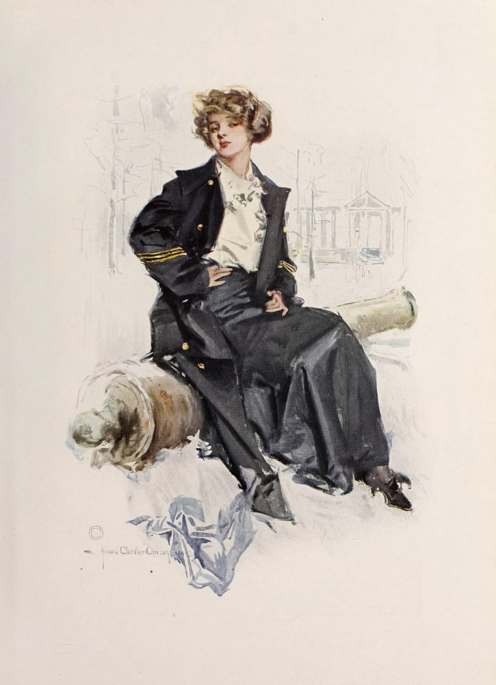 Lucky Bag 1914 Navy girl Canvas Art - Howard Chandler Christy (24 x 36)