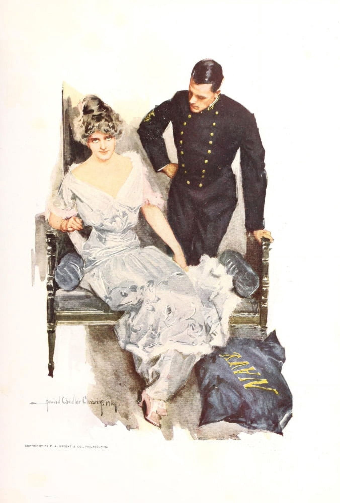 Lucky Bag 1915 Visiting home Canvas Art - Howard Chandler Christy (18 x 24)