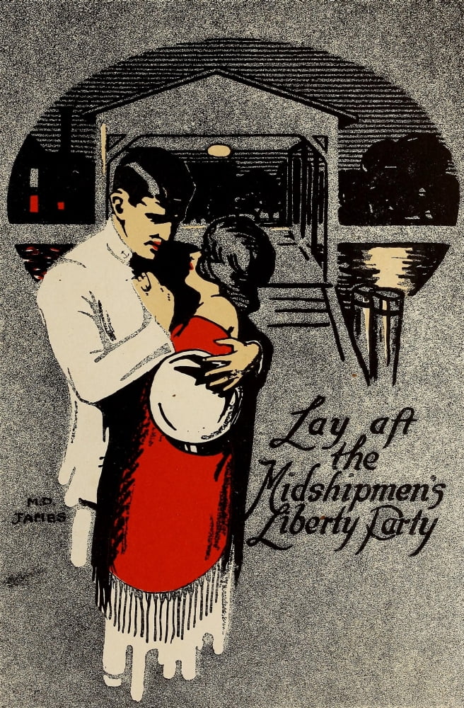 Lucky Bag 1919 Lay aft the Midshipmans Liberty party Canvas Art - MD James (18 x 24)