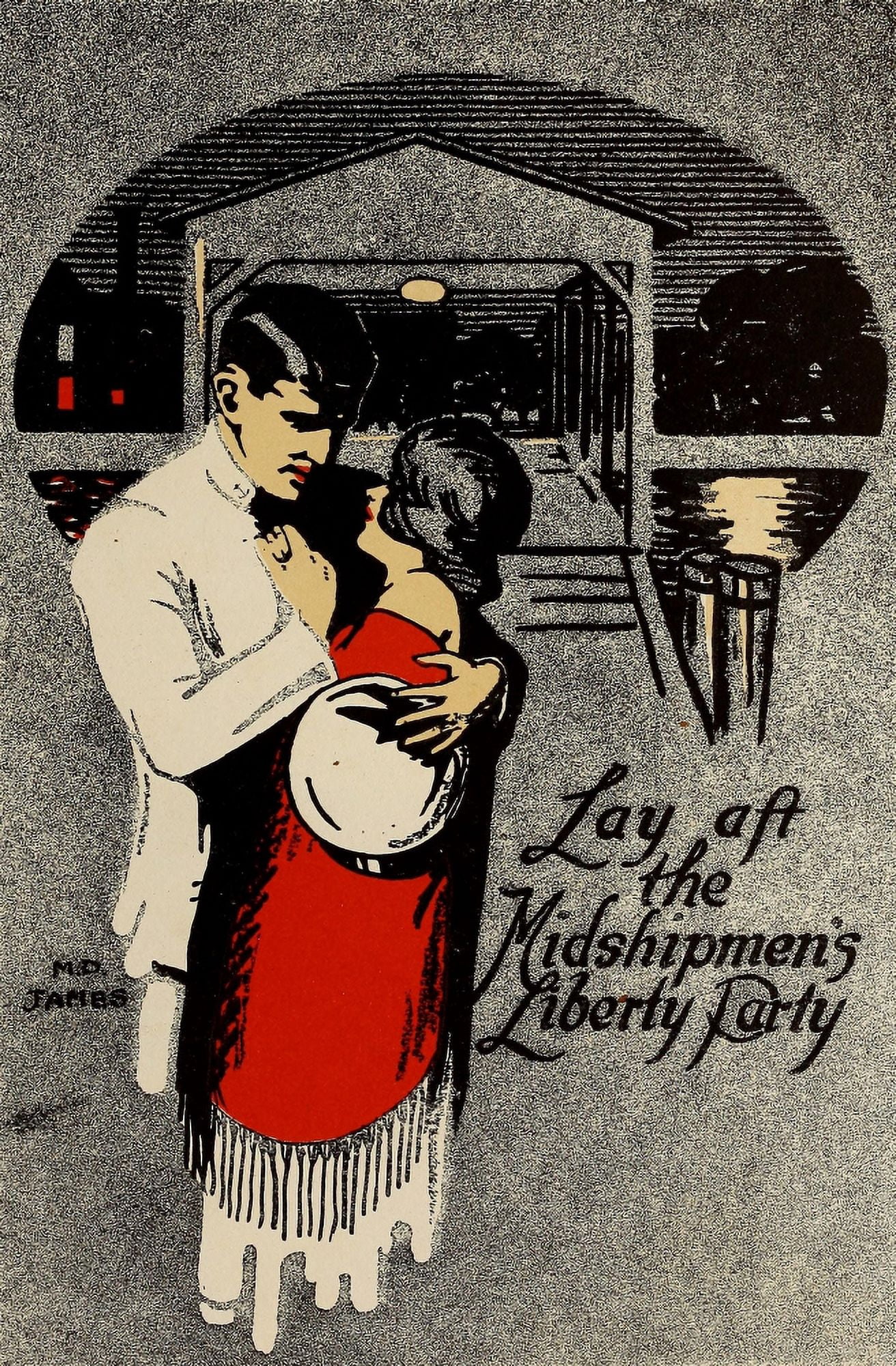 Lucky Bag 1919 Lay aft the Midshipmans Liberty party Canvas Art - MD James (24 x 36)