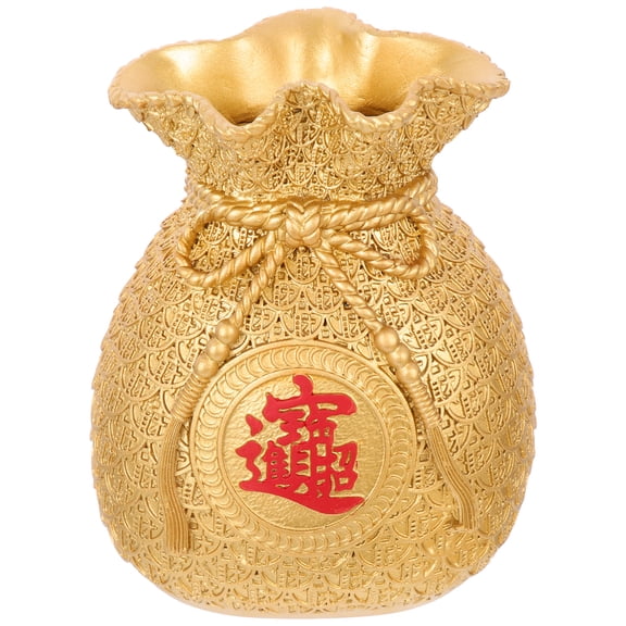 NIAIZEK Money Bag Resin Vase with Ear of Wheat Design for Desktop Floral Display and Home Decoration