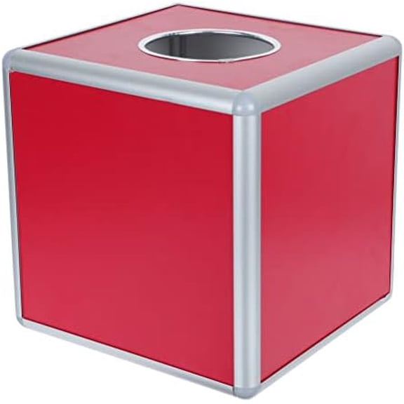 Lucky Ball Game Box: Square Storage Container Metal Donation Box Opaque Ballot Box for Votes Advice Suggestion Cards Fundraising (29x29x29cm)$$Office