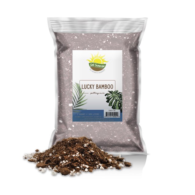 Lucky Bamboo Plant Potting Mix (2 Quarts), Custom Soil Mix for