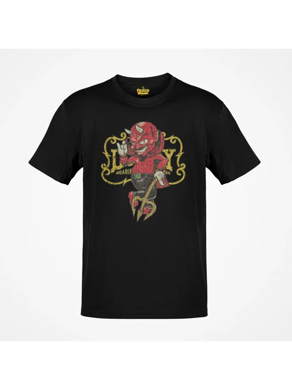 Lucky Bearings Devil 1995 Car Distressed Print T-shirt
