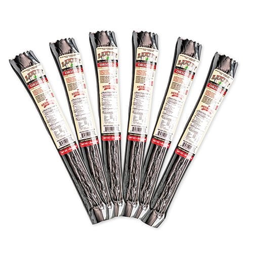 Lucky Beef Jerky Original Beef Sticks, 12 Pack - All Natural, High Protein Snack