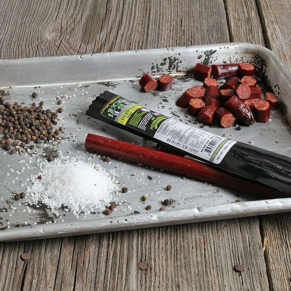 Lucky Beef Jerky Sticks, Peppered, 48 Pack - 1.25 oz, High Protein, No Antibiotics