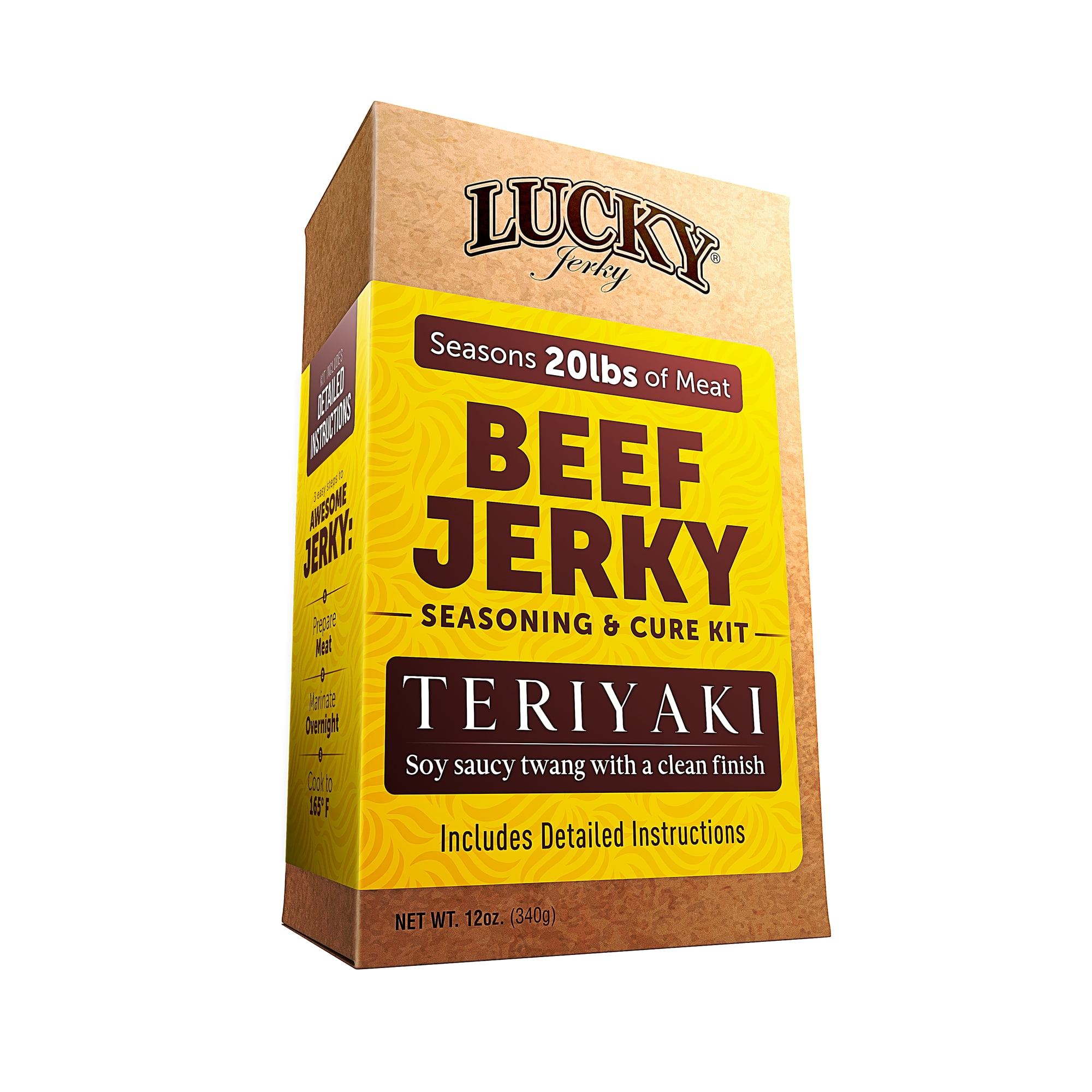 Lucky Beef Jerky Seasoning Kit Teriyaki - DIY Seasonings for 20 lbs of Meat