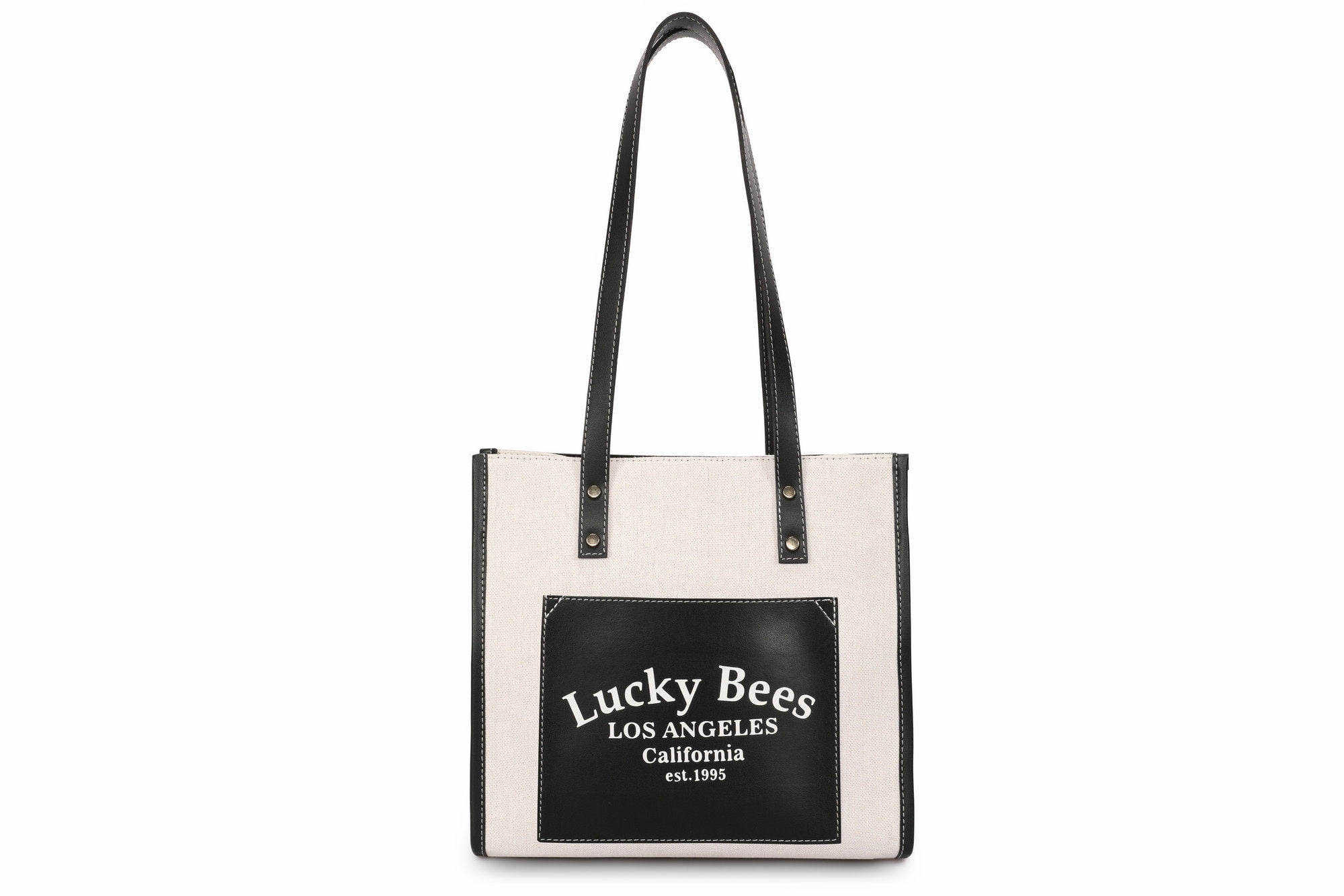 Lucky Bees Vara Black Cream Bag