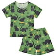 thumbnail image 1 of Lucky Black Cat Pattern Summer Pajama Set Soft Cotton Short Sleeve Sleepwear 2PCS Pajama Sets Breathable Lounge Set Size 5Y, 1 of 7