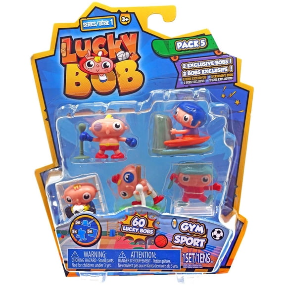 Lucky Bob Mini Figure Series 1 Gym 5-Pack (2 Exclusive Bobs!)