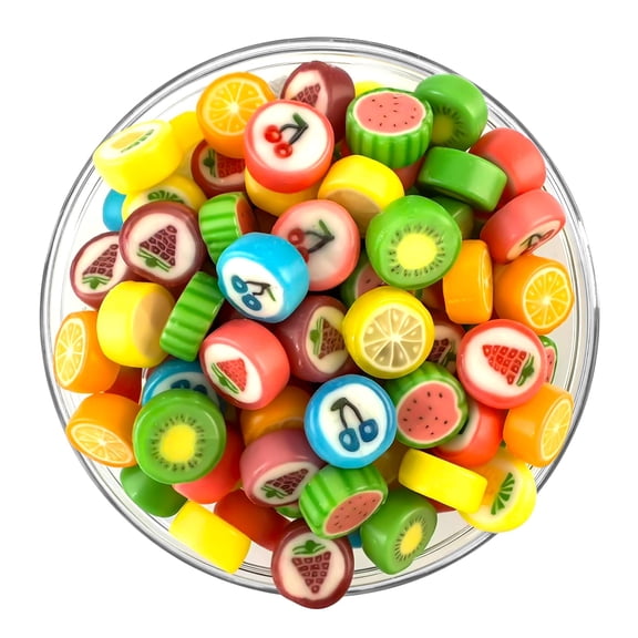 Lucky Boys Fruit Slices Candy Hard Candy Bulk 1 lb Bag of Individually Wrapped Small Candy Variety Fruity Flavors Great for Office