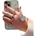 thumbnail image 1 of Lucky Bracelet Four-Leaf Clover Phone case with Love Pendant, Ladies Love it, Lady Design, for iPhone 15 14 13 12 11 Pro Max Mini XS XR X 7 8 SE Phone Case (Green,iPhone 14), 1 of 8