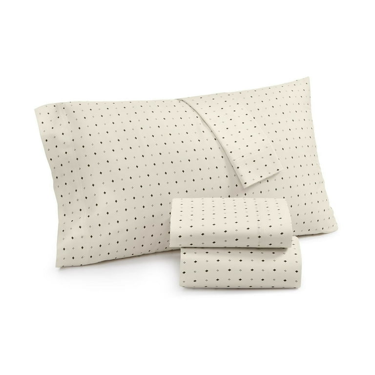 Lucky Brand 230-TC Cotton Sateen Ikat Dot Pillowcase PAIR - KING