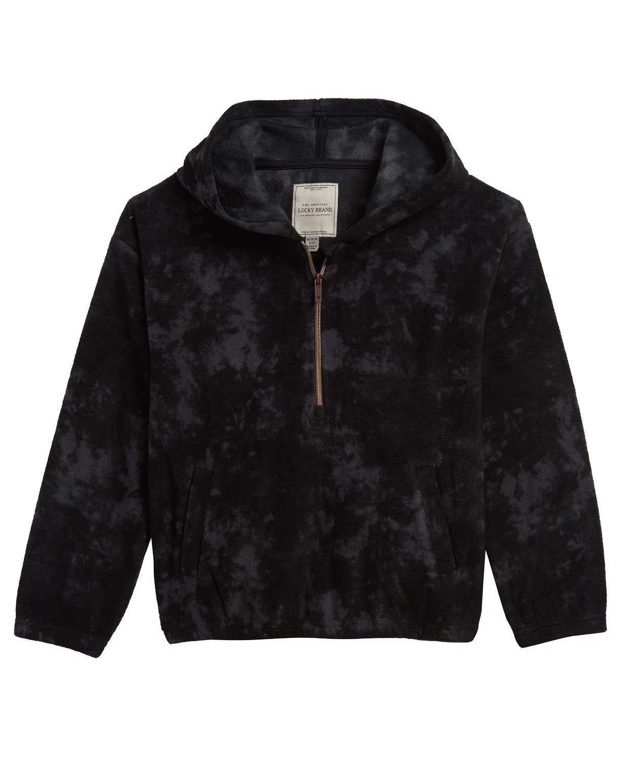 Lucky Brand BLACK Big Girls Tie Dye Hooded Popover Sweatshirt, US Small(7)