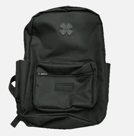 Lucky Brand Backpack  Black Side Pockets 15” Laptop