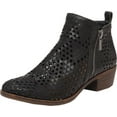 thumbnail image 1 of Lucky Brand Basel 3 Black Lugo Perforated Cut out Low Cut Ankle Designer Booties (Black Lugo, 6), 1 of 5