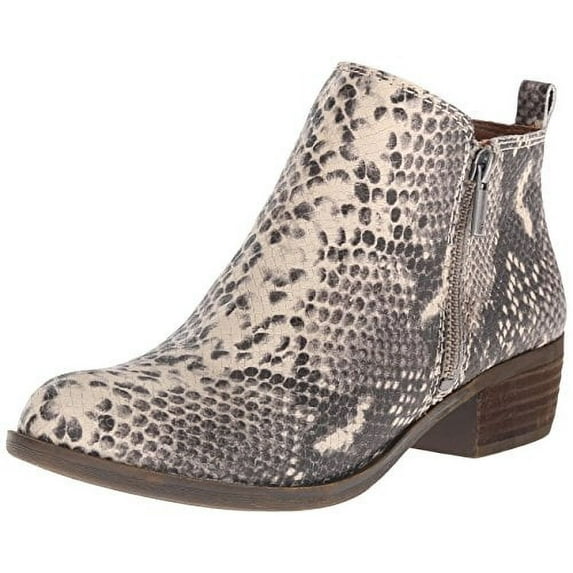 Lucky Brand Basel Almond-Toe Ankle Booties Avorio Snake Almond Toe Booties (Avorio, 7.5)
