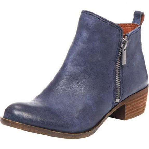 Lucky Brand Basel Low Cut Almond-Toe Stacked Heel Fahsion Ankle Booties INDIGO (INDIGO, 7)