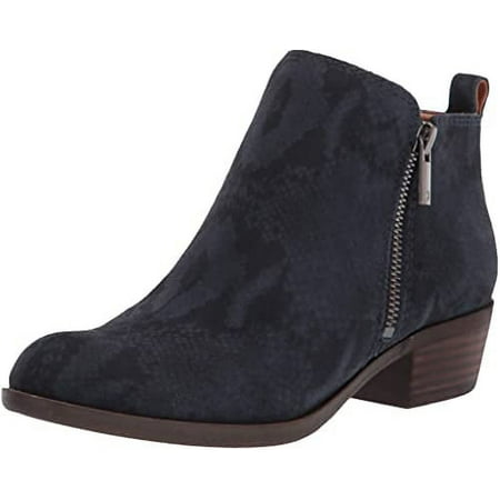 Lucky Brand Basel Navy Suede Low Cut Almond-Toe Ankle Booties DARK DENIM (10, DARK DENIM)