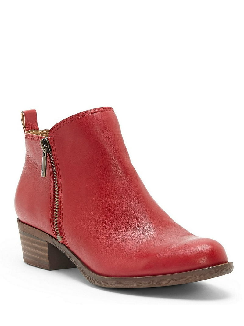 (取寄) ラッキーブランド レディース バーゼル Lucky Brand women Basel Garnet Lucky Brand Basel Wide Width Smooth Leather Zip Booties Garnet Red