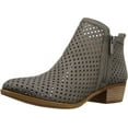 thumbnail image 1 of Lucky Brand Basel3 Dark Stone suede Side Zip Perforated Leather Block Heel Boot (Dark Stone, 10), 1 of 4