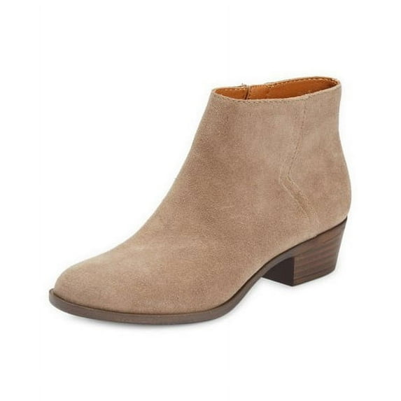 Lucky Brand Bhadie Brindle Block Heel Fashion Taupe Suede Chelsea Western Bootie (Brindle, 7.5)