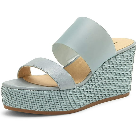 Lucky Brand Brindia Lead Strappy Slip On Platform Suede Wedge Fashion Sandals (Lead Grey, 10)