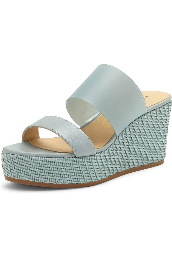 Brindia Lead Strappy Slip On Platform Suede Wedge Fashion Sandals (Lead Grey, 10)