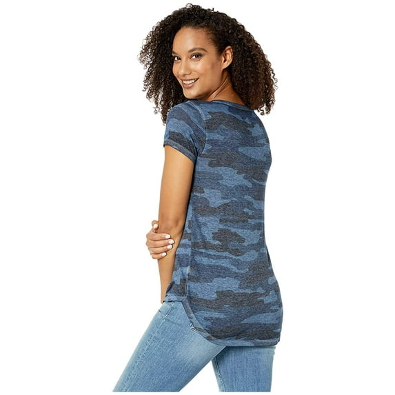Lucky Brand Camo Burnout Tee Blue Multi