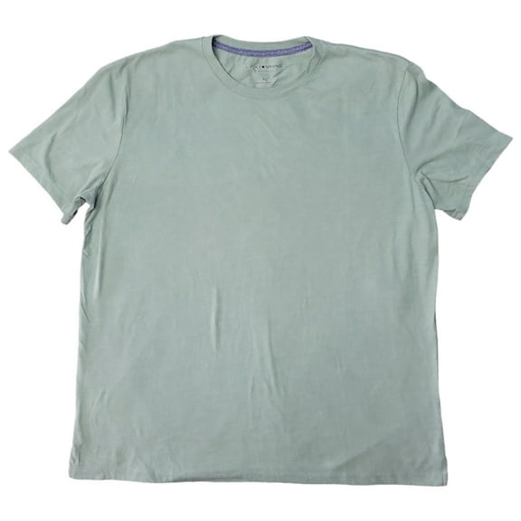 Lucky Brand Crewneck Ribbed Collar Side Slip Hem Short Sleeve Jersey Tee (Chinois Green, S)