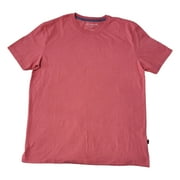 Lucky Brand Crewneck Ribbed Collar Side Slip Hem Short Sleeve Jersey Tee Garnet Rose, S