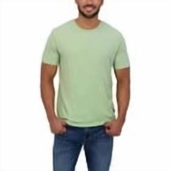 Lucky Brand - Crewneck Ribbed Collar Side Slip Hem Short Sleeve Jersey Tee (Green, S)