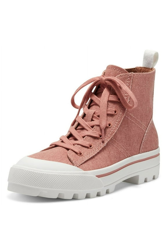 Eisley Canyon Clay Coral Lace Up High Top Sneaker Combat Booties (Coral, 6)