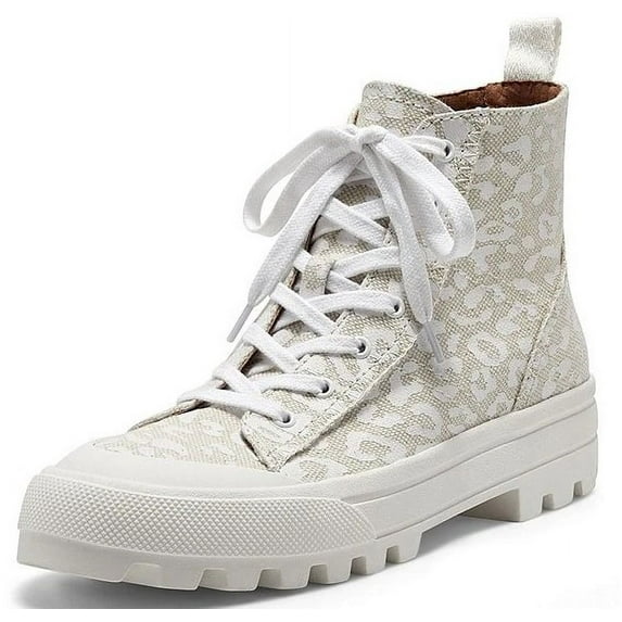 Lucky Brand Eisley Natural White Lace Up High Top Sneaker Combat Lug Sole Boots (Natural White, 10)