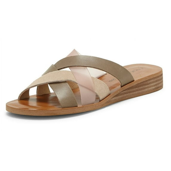 Lucky Brand Hallisa Fossilized Combo Multi Band Open Toe Flat Low Heel Sandals (Fossilized Combo, 6)