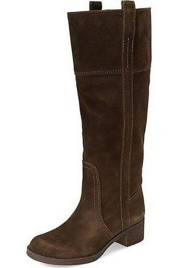 Heloisse Hibiscus Dark Moss Suede Knee High Harness Riding Booties (Hibiscus, 5)