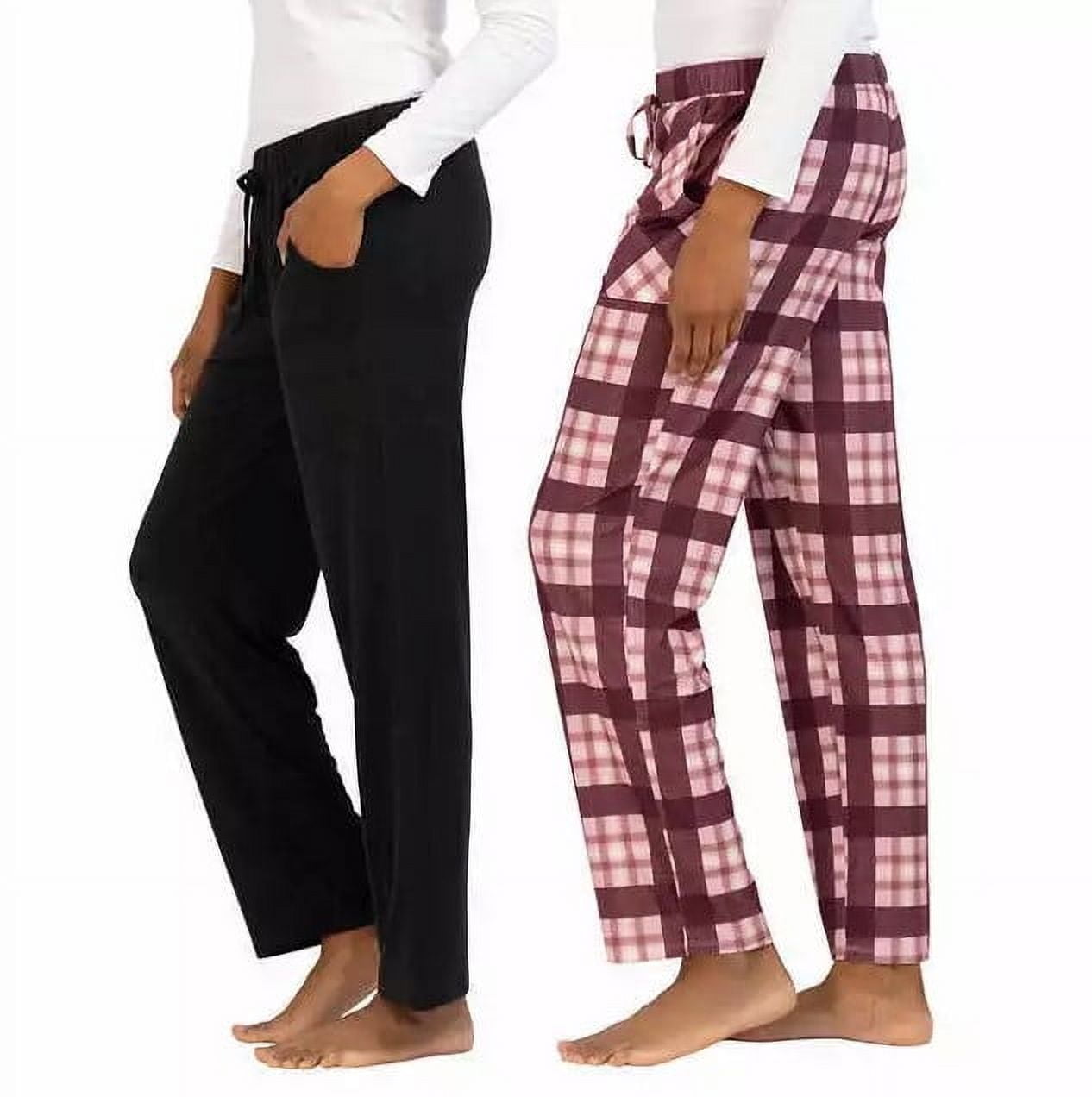 Lucky Brand Ladies' 2-Pack Lounge Pajama Pants, Black/Plaid