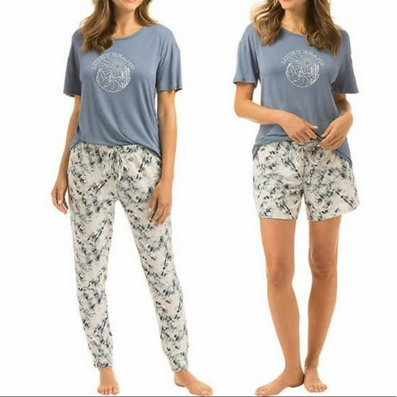 Lucky Brand Ladies 3-piece Pajama Set, Top/Pant/Short set